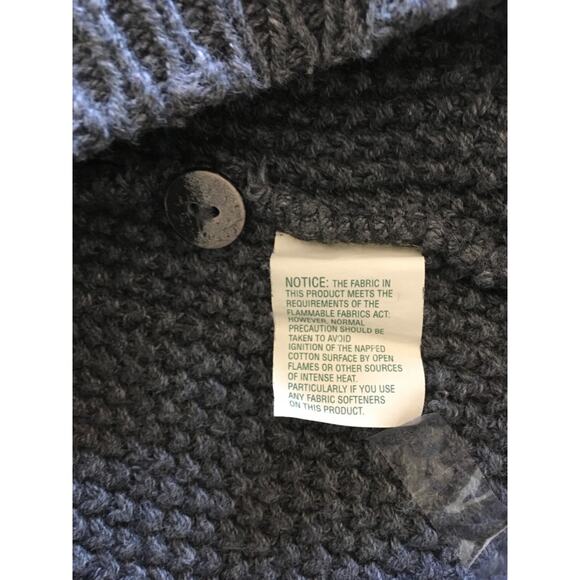 VTG LL Bean Knit Fisherman Henley Sweater Mens Sz L Gray BA50 Cotton Made In USA - Picture 11 of 13